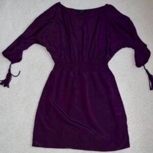 Guess size small purple long sleeve mini dress with tassels worn once